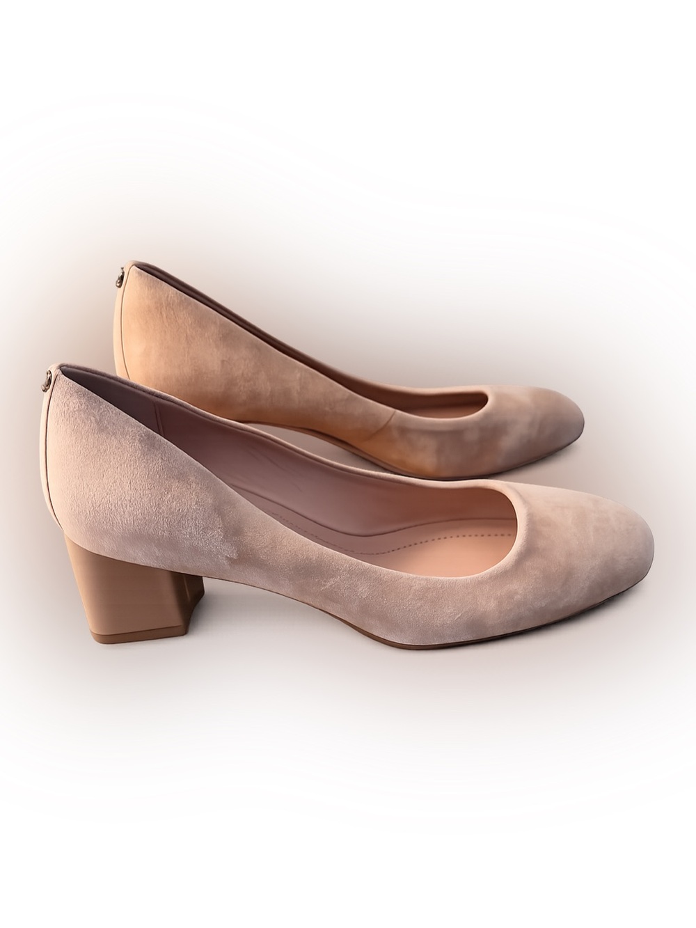 Donald Pliner Taupe Suede Block Heel Pumps Size 8 | 2” Heel | Classic Comfort